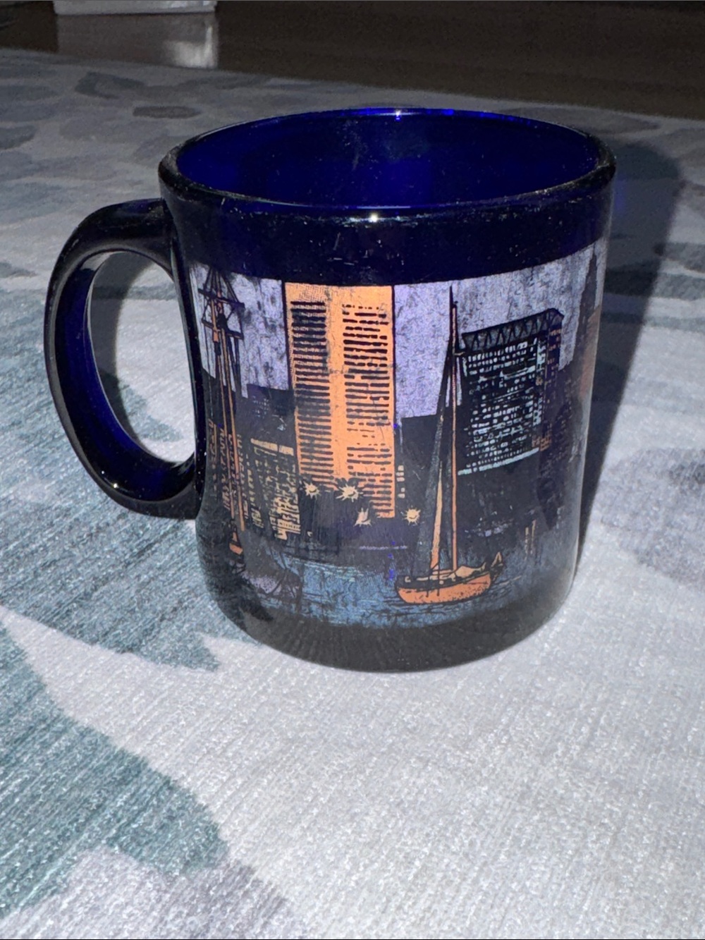 Cobalt Blue Baltimore Harbor Glass Mug